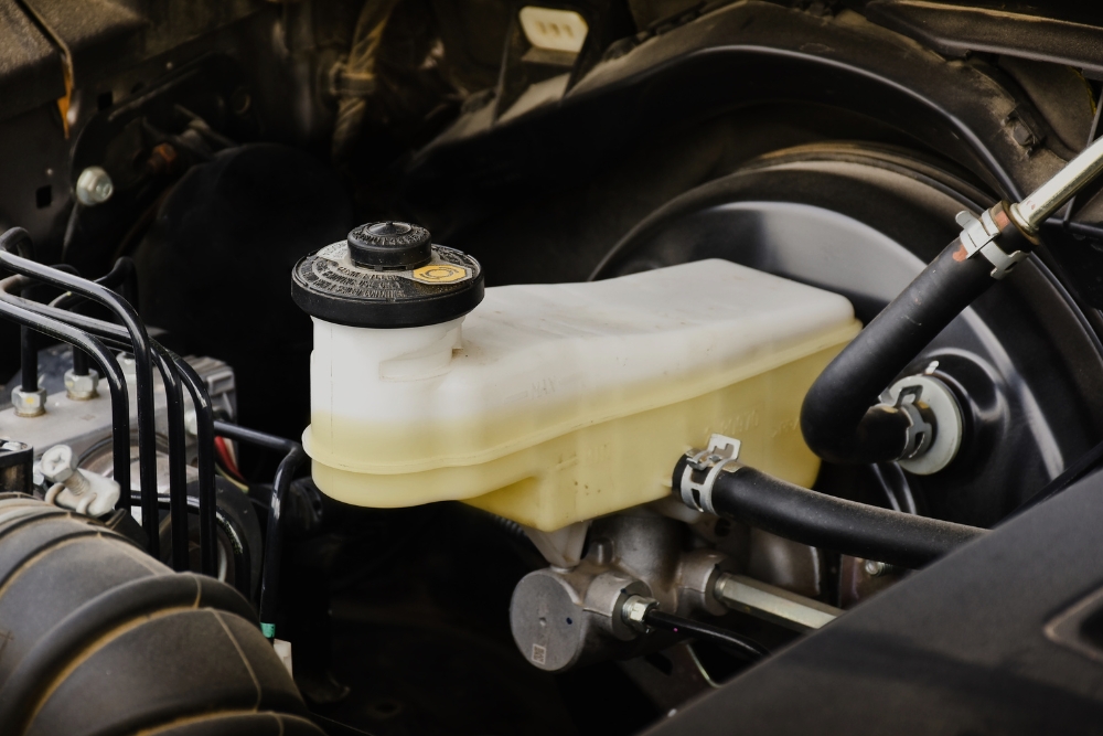 Brake Fluid Service In Kodiak, AK At Midtown Auto Repair Services. Car brake fluid in vehicle.